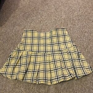 Garage Yellow Plaid Skater Skirt